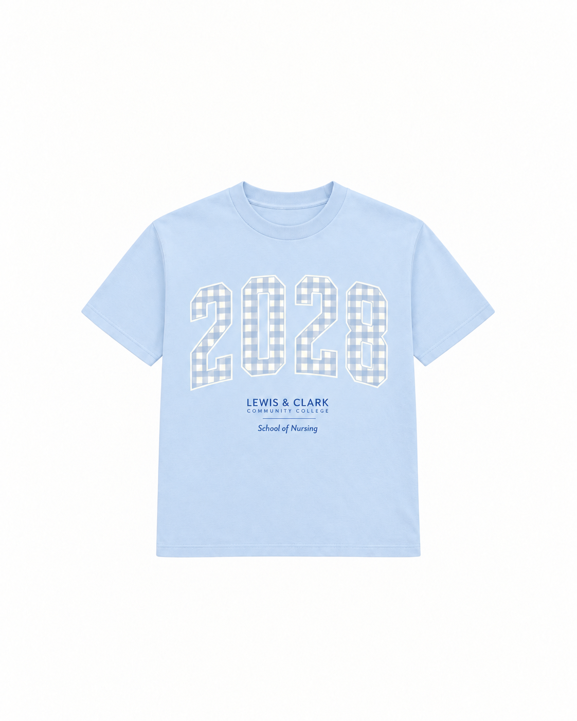 L&C Nursing gingham varsity 2028 example