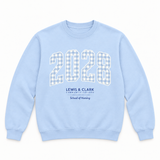 L&C Class of 2028 Gingham Varsity Mock Neck