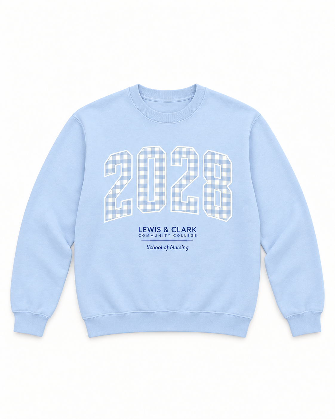L&C Nursing gingham varsity 2028 example