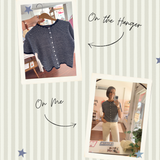Striped Short Sleeve Button Cardigan
