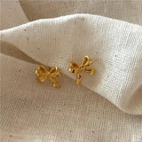 Speakeasy Bow Knot Studs | 14k Gold Plated Earrings