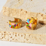 Speakeasy Mosaic Huggies | 14k Gold Plated Earrings