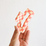Pink Checkered | Large Hair Clip