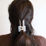 White Rectangle Hair Clip | Medium Size