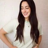 The Mom Crop in Striped Sage