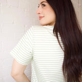 The Mom Crop in Striped Sage