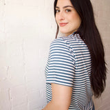 The Mom Crop in Striped Navy