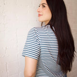 The Mom Crop in Striped Navy