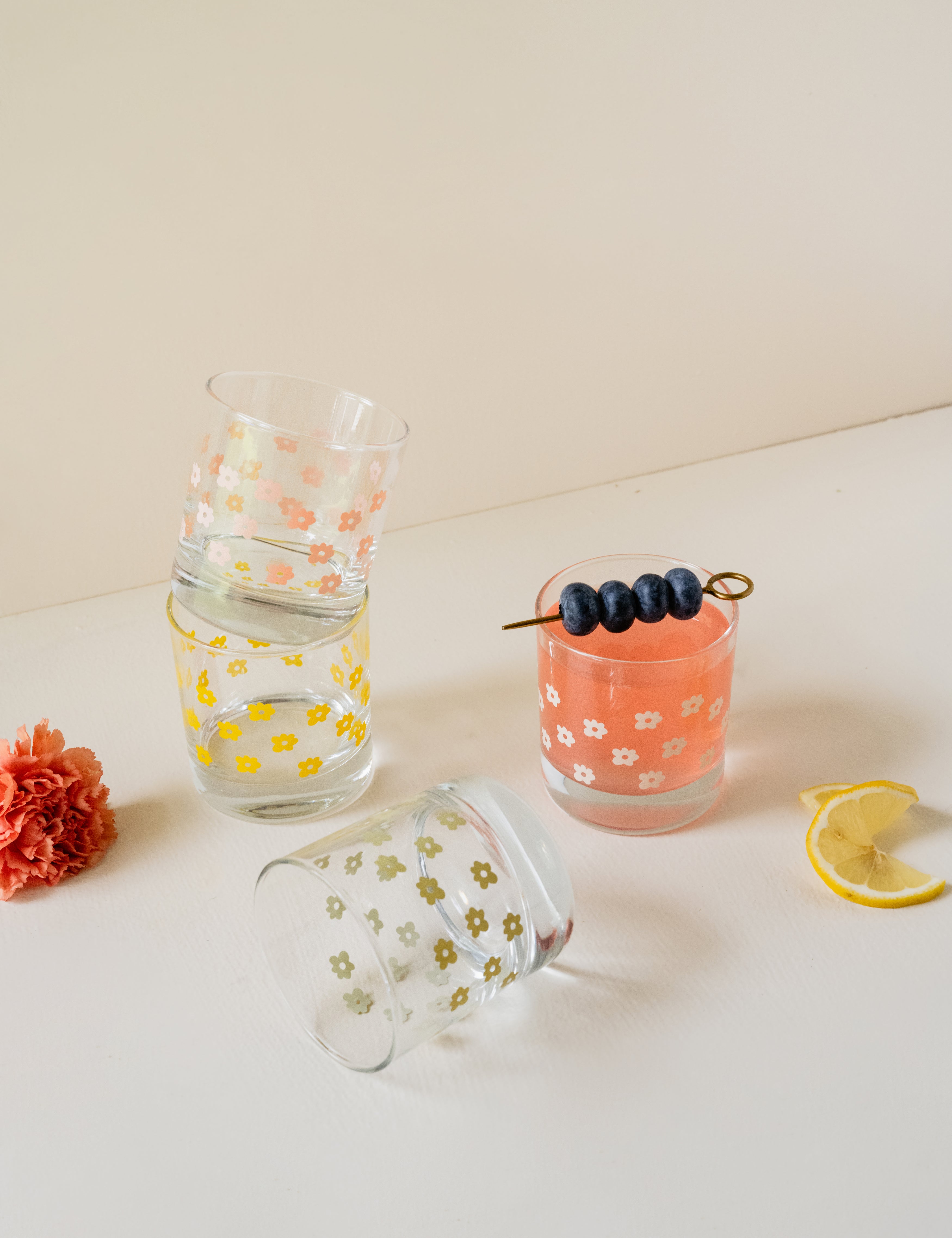 11oz Floral Cocktail Glass | Rocks Glass - Polished Prints