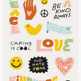 Peace, Love, Kindness Sticker Sheet (Set of 2)