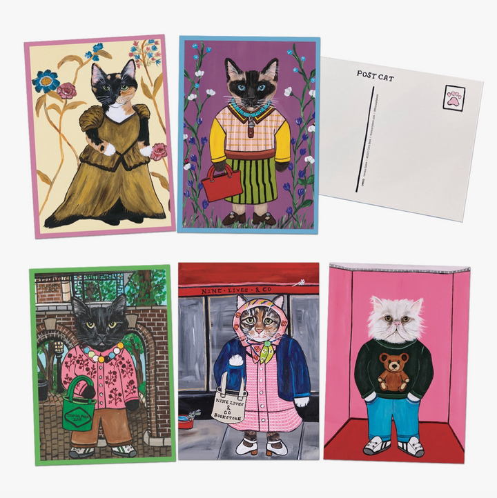 Cat Correspondence Cards, 20 Postcards (2 Each 10 Styles)