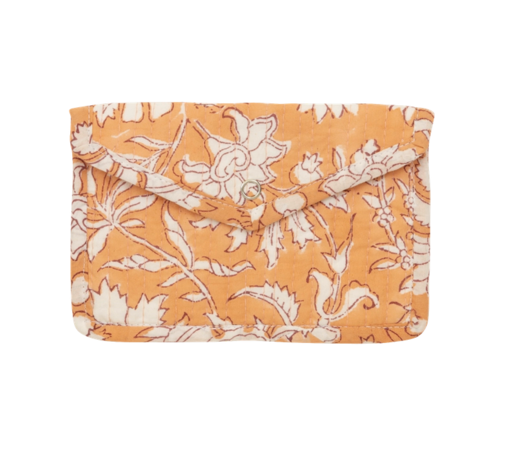 Wallet with push button blockprint blush - Polished Prints
