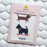 Skating Dogs Temporary Tattoo