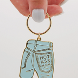 Mom Jeans Enamel Keychain - Mother's Day Gift, New Mom