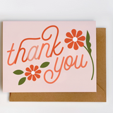 Thank You Pink Flower Greeting Card