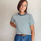 The Mom Crop in Striped Navy
