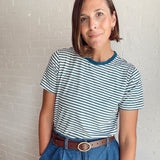 The Mom Crop in Striped Navy