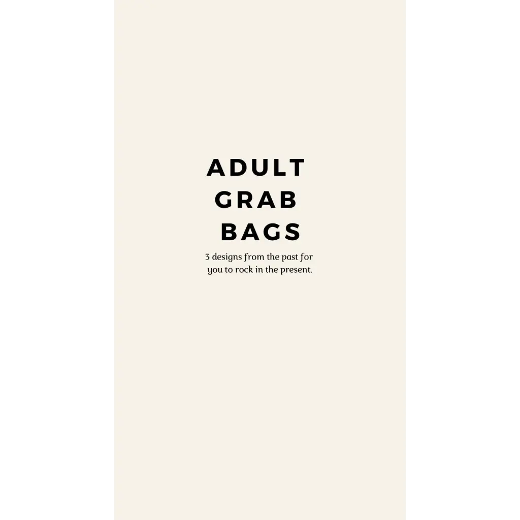 Simple text design for Adult Grab Bags with Popular Polished Prints subtitle