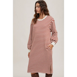 Alex Striped French Terry Midi Dress - 110 Adult Dresses