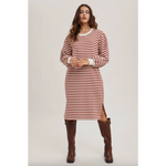 Alex Striped French Terry Midi Dress - 110 Adult Dresses