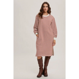 Alex Striped French Terry Midi Dress - 110 Adult Dresses