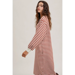 Alex Striped French Terry Midi Dress - 110 Adult Dresses