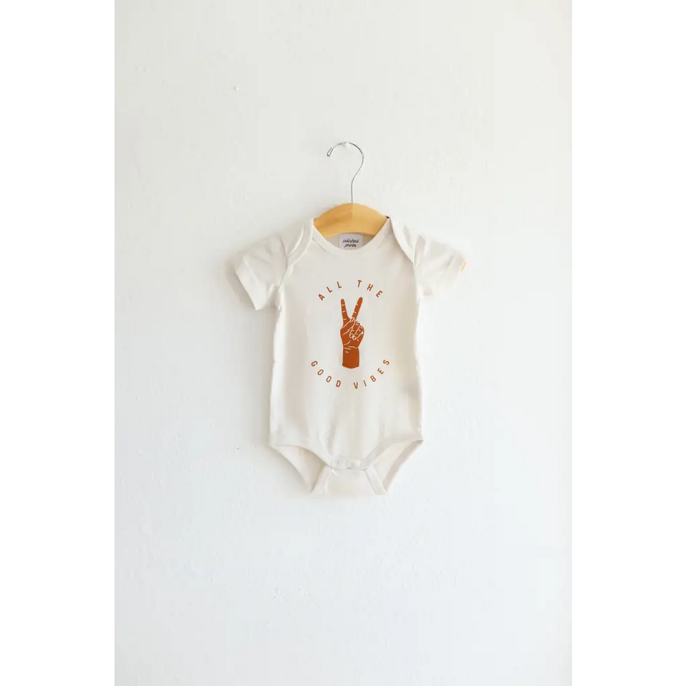 All The Good Vibes Organic Cotton Baby Bodysuit - Onesie