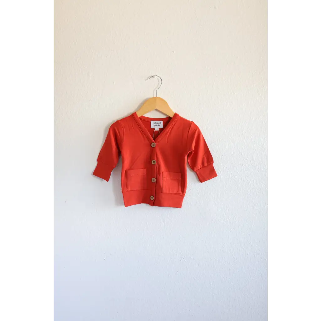 Stylish Buttery Soft Red Baby Grandpa Cardigan perfect for the Holiday Season