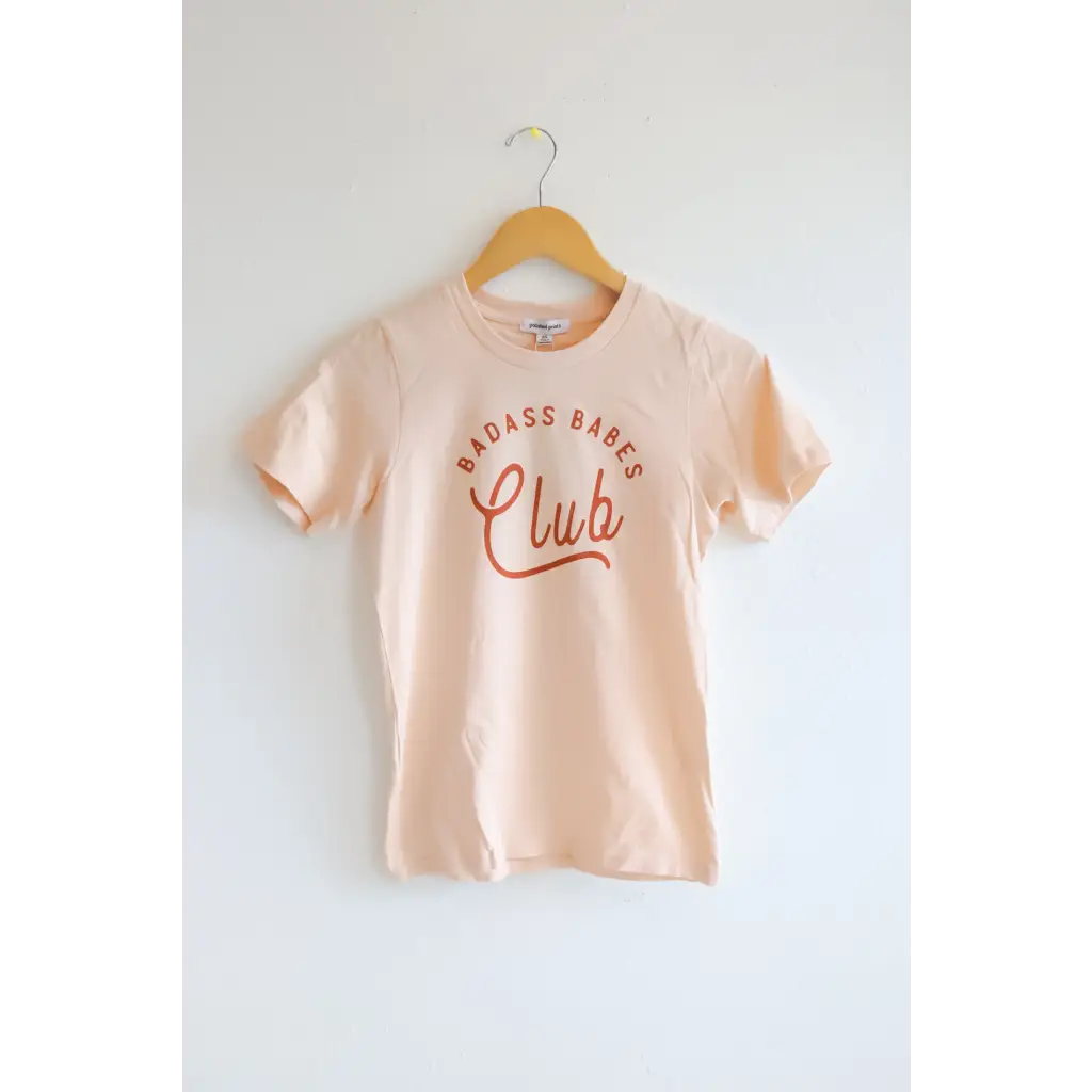 Light pink Limited Edition Sunkiss Badass Babes Club graphic tee for stylish vibes