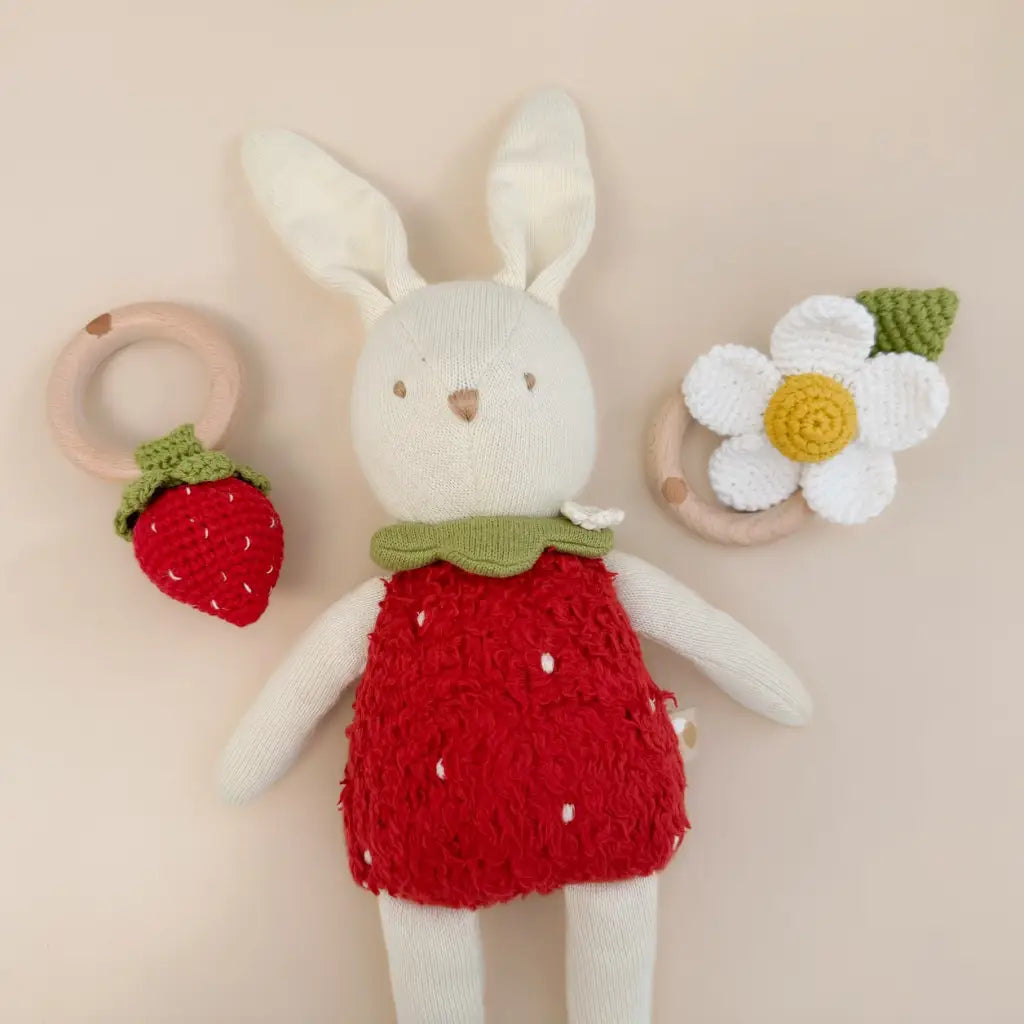 Bailey Bunny Strawberry Plushie Stuffed Animal - 640 Soft