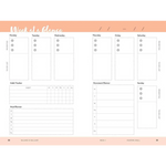 Pink weekly planner from Balance Is Bullshit by Alicia McKenzie for moms habits