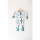 Cute Baby onesie with a fun balloon doggies bamboo pattern, perfect for cozy nights