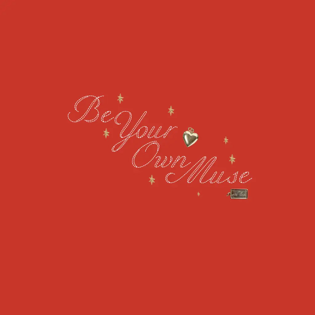 Be your own muse Independent Trading Company pullover with red gold text