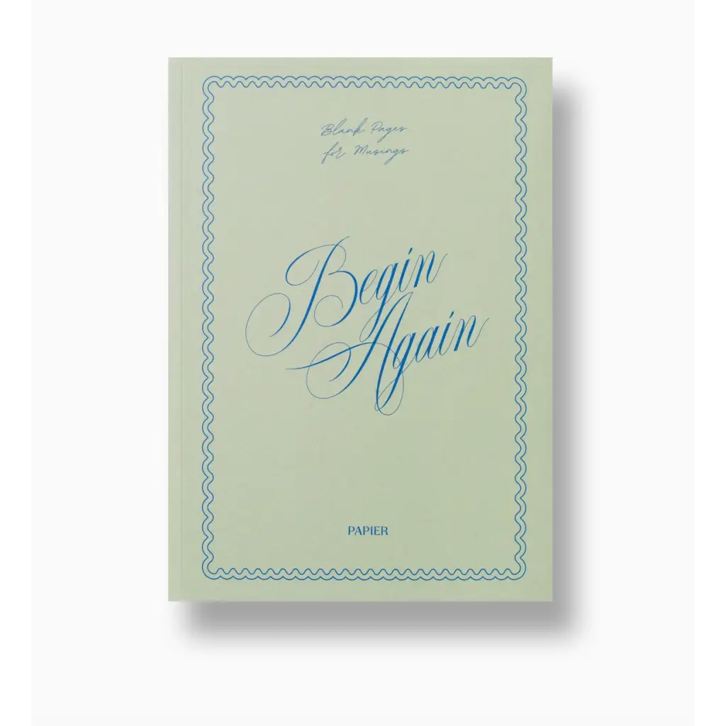 Begin Again Softcover A5 Lined Notebook with decorative border, perfect for stylish womens clothes and polished prints