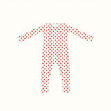 Cozy Berry bamboo baby sleeper with strawberry pattern