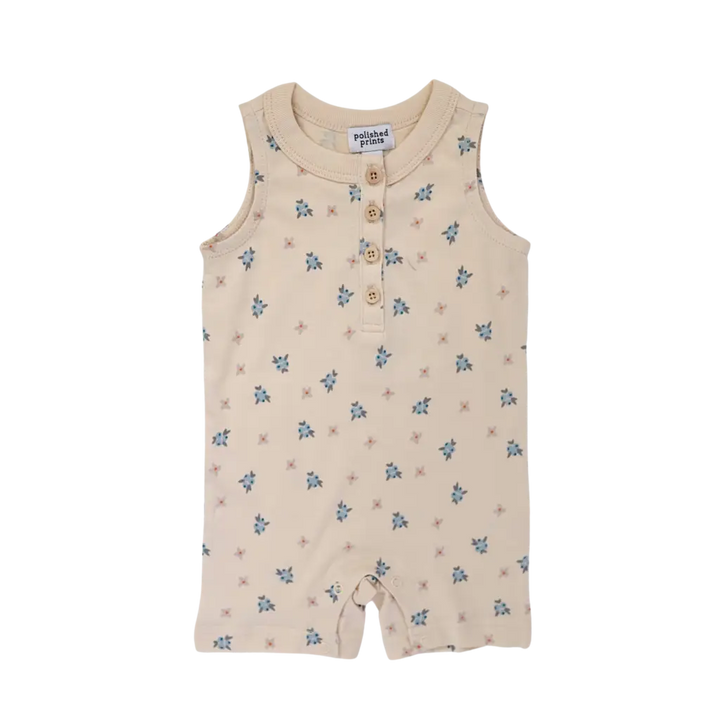 Berry Cute Henley Shorty Romper - Polished Prints