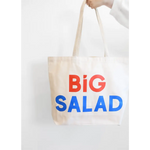 Big Salad Cotton Tote Bag in red and blue, perfect for all your adventures