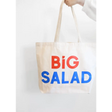 Big Salad Cotton Tote Bag in red and blue, perfect for all your adventures