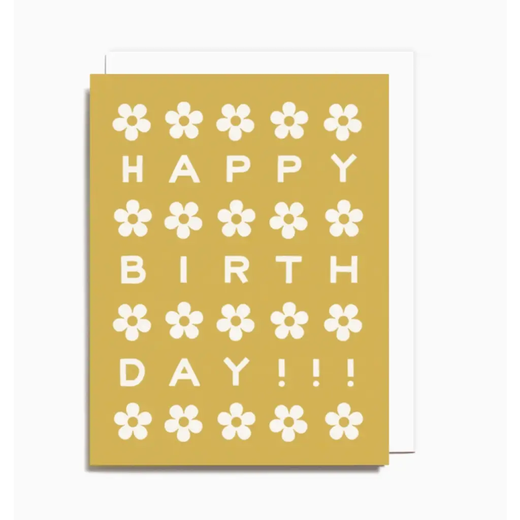 Bright yellow birthday daisies card with white flowers to show some love on a special day