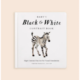 Black and white contrast book cover with zebra illustration for baby’s visual development