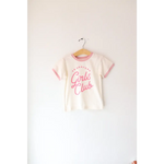 Brave Girls Club Everyday Ringer T-shirt in white with pink trim and fun text design