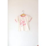 Brave Girls Club Everyday Ringer T-shirt in white with pink trim and fun text design