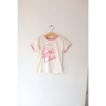 Stylish White T-Shirt with Pink Trim and Girls Club Text from Brave Girls Club collection