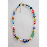 Bright colorful beaded necklace with vibrant multicolored beads