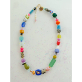 Bright colorful beaded necklace with stylish womens beads
