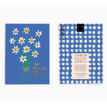 Blue Sympathy Card with white daisy patterns, a perfect touch for heartfelt wishes