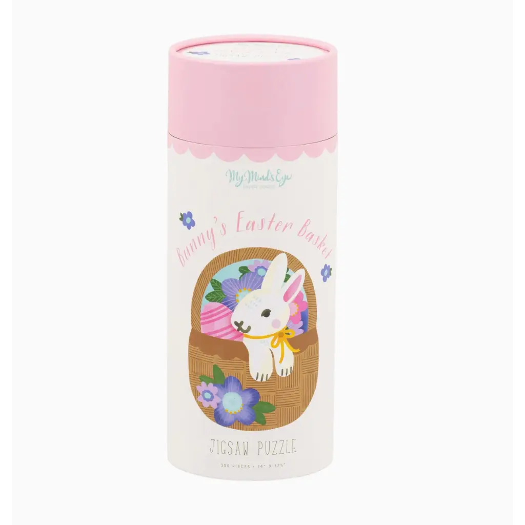 Easter Bunny jigsaw puzzle in a chic cylindrical container for fun family times