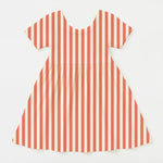 Coral and cream striped Candy Cane Lane bamboo twirl dress for girls