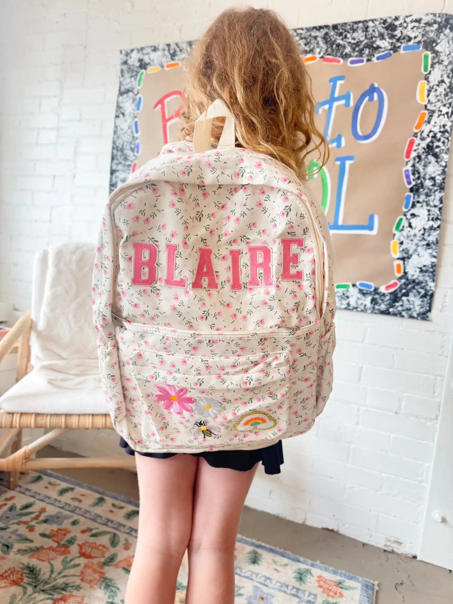 Child’s personalized floral backpack
