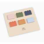 Colorful scalloped sticky notes on a board for Cloud Sticky Index Tabs highlighting Cloud Sticky